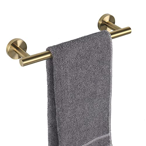 TocTen Bath Towel Bar - Thicken SUS304 Stainless Steel Bathroom Towel Holder, Towel Rod for Bathroom Heavy Duty Wall Mounted Towel Rack Hanger (12IN, Gold) - color: Gold, size: 12IN