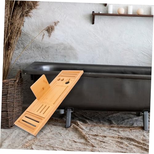Teak Bathtub Expandable Bath Tray Table Nonslip Tub Tray Bamboo Bath Organizer Storage Rack