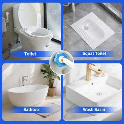 Disposable Toilet Brush Kit with 48 Refill Heads, Holder Storage Caddy Wall-Mounted Toilet Bowl Wand Scrubber for Bathroom Toilet Cleaner Toilet Bowl - color: Disposable Toilet Brush