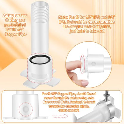 Enhon Tub Spout, Universal Fits 1/2'' Copper Pipe, 1/2'' IPS and 3/4'' IPS, Bathroom Bathtub Tub Faucet Replacement with Adapters(Without Diverter,Chrome) - color: Chrome, style: Without Diverter