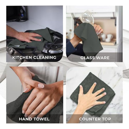 Avalon Towels Gray Washcloths Bulk Pack of 36 (12x12 inches) - 100% Cotton Washcloths & Face Towels - Highly Absorbent & Soft Wash Cloths for Showering, Wash Rags for Body & Face Cloths - color: Grey