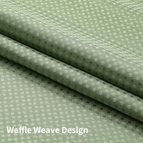 Colorful Star No Hook Shower Curtain with Snap in Fabric Liner, Waffle Weave Heavy Duty Thick Shower Curtains with Mesh Top Window, Hotel Style Waterproof Bathroom Curtain Set, 72'' x 81'', Sage Green - color: Sage Green, size: 72"W x 81"L (Pack of 1)