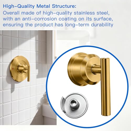 All Metal Replacement for Moen Tub/Shower Lever Handle, Compatible with Moen Posi Temp Shower Handle and for Cartridge,Single Handle Faucets for Adjust Water Volume and Temperature,Retro Gold - color: Retro Gold