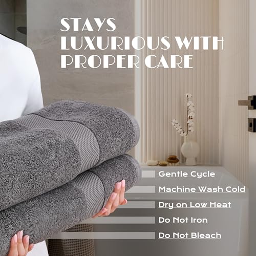 White Classic Luxury Soft Bath Sheet Towels - 650 GSM Cotton Luxury Bath Towels Extra Large 35x70 | Highly Absorbent and Quick Dry | Hotel Quality Extra Large Bath Towels Oversized, Dark Gray, 2 Pack - color: Gray, size: Bath Sheets, 2 Pack