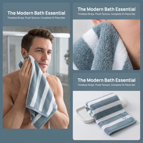 Premium 5-Piece Bath Towel Set | 100% Microfiber Ultra Soft & Quick Dry | Large Bath Towels, Hand Towels & Washcloths for Bathroom, Spa, Gym, | 1 Bath, 2 Hand, 2 Washcloths | Green - color: Green, size: 5 Pcs