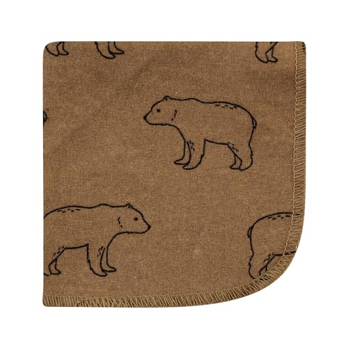 Hudson Baby Unisex Baby Flannel Cotton Poly Washcloths, Brown Bear 12 Pack, One Size - color: Brown Bear 12 Pack