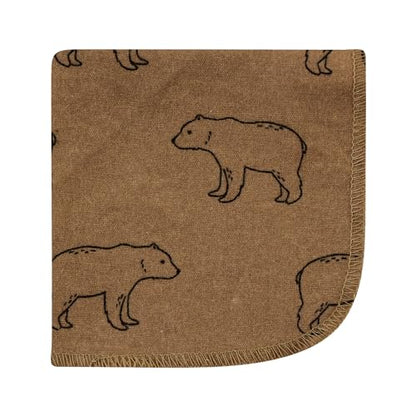 Hudson Baby Unisex Baby Flannel Cotton Poly Washcloths, Brown Bear 12 Pack, One Size - color: Brown Bear 12 Pack