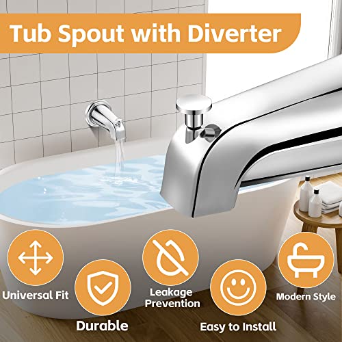 Dreyoo Tub Spout, Tub Faucet for Bathtub (Chrome,Simple) | Bathroom Bathtub Faucet with Adapters, Hex Wrench, Universal Faucet for Bathtub Fits 1/2" Copper Pipe, 1/2" IPS and 3/4" IPS - color: Chrome, style: Simple
