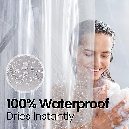 LiBa Shower Curtain PEVA 8G, 72x72 Inch Waterproof Clear | Non-toxic shower liner, waterproof plastic shower curtain, rust-proof grommets, weighted magnets, bathroom accessories - color: 8g Peva - Clear, size: 72"W x 72"L (Pack of 1)