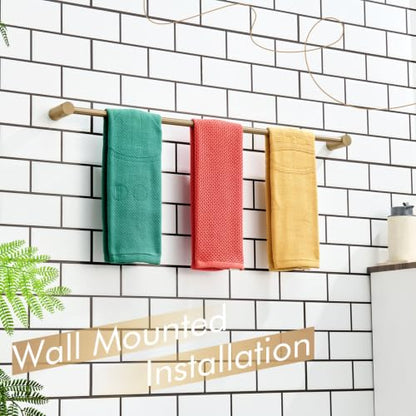 KOKOSIRI Towel Bar Champagne Bronze 32'' Bath Towel Rack Holders Single Rail for Bathroom Wall Mounted Stainless Steel Bathroom Hardware, B4007CPG-L32 - color: Champagne Bronze, size: 32-Inch