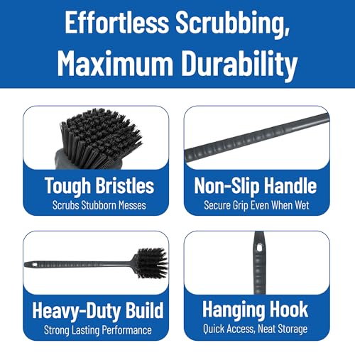 SPARTA 20 Inch Floater Scrub Brush, Polybutylene Bristles, Black