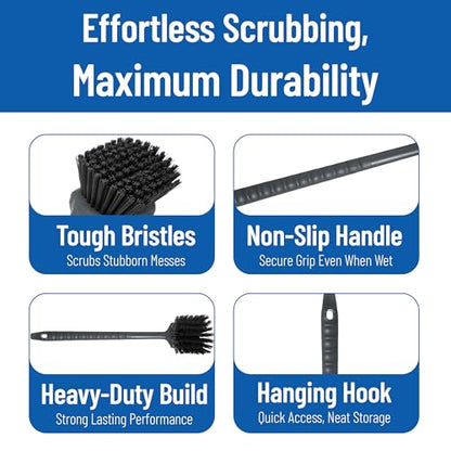 SPARTA 20 Inch Floater Scrub Brush, Polybutylene Bristles, Black