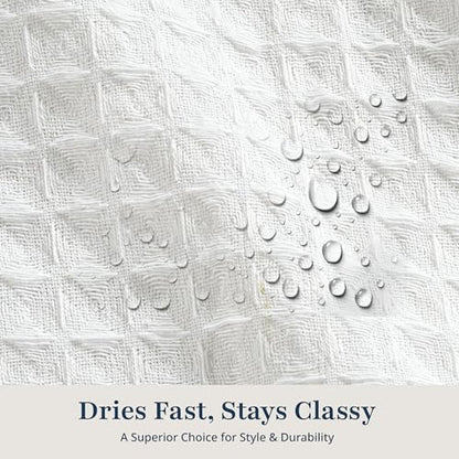 LANE LINEN Classic Hotel Shower Curtain for Bathroom - 72W x 72H - Luxury Waffle Weave - Heavyweight Fabric that Hangs Well, Water Repellent & Quick Dry - Header with Stainless Steel Grommets - White - color: 04: Waffle - White, size: 72"W x 72"L (Pack of