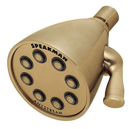 Speakman S-2251-BBZ Signature Icon Anystream High Pressure Adjustable Solid Brass Shower Head, Brushed Bronze - color: Brushed Bronze, size: 2.5 GPM