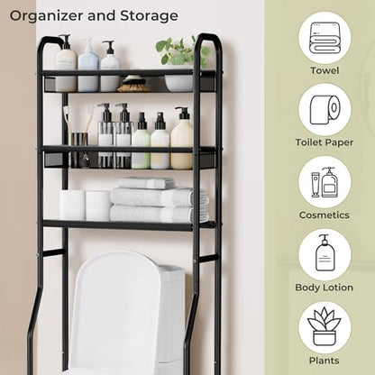 Over The Toilet Storage, 3-Tier Metal Bathroom Shelves, Freestanding Over The Toilet Shelf, Space Saving Bathroom Storage Over The Toilet Organizer