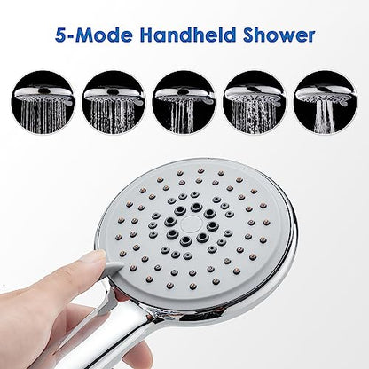ROVOGO Shower Panel Tower System - Use 4 Shower Modes at the Same Time | Rain Shower Head, Handheld, 6 Body Jets and Tub Spout, Height Adjustable Shower Arm, Stainless Steel Shower Column, Brushed - color: Brushed-Adjustable Rain Head