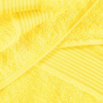 Ultra Soft 6 Pack Cotton Towel Set, Contains 2 Bath Towels 28x55 inch, 2 Hand Towels 16x24 inch & 2 Wash Coths 12x12 inch, Ideal for Everyday use, Compact & Lightweight - Yellow - color: Yellow
