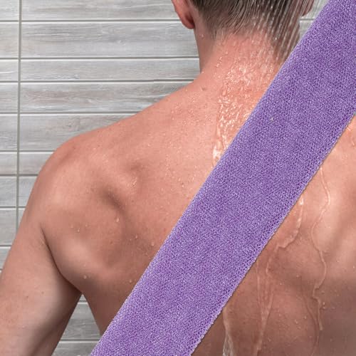3pcs Nylon Body Exfoliating Scrub Shower Cloth Set for Men and Women, Foldable Back Scrubber for Body Cleansing and Smooth Skin, for Bathroom Use