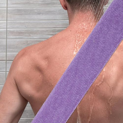 3pcs Nylon Body Exfoliating Scrub Shower Cloth Set for Men and Women, Foldable Back Scrubber for Body Cleansing and Smooth Skin, for Bathroom Use