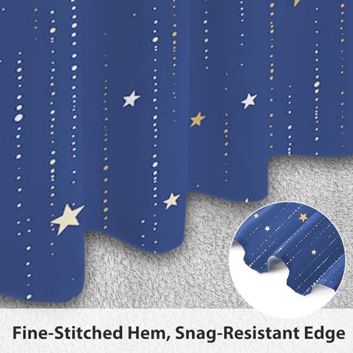 Starry Night Shower Curtain, Waterproof Shower Curtains for Bathroom, Cloth Star Shower Curtain Set with Hooks, Blue Celestial Space Shower Curtains, 72x78 Inches - color: Starry Night - Blue, size: 72"W x 78"L (Pack of 1)