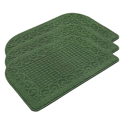 COSYHOMER 27x18 Half Round Kitchen Rug,Non Slip Washable Mat,Green 3PCS | Polypropylene tufted textile,small half circle rug,kitchen sink mat,Kitchen floor mat - color: Green 3pcs, size: 1'6" x 2'3" (Semicircular)