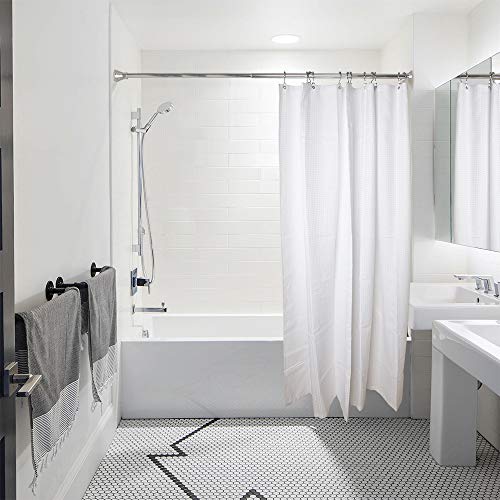 HK1SS Deco Flat Double Roller Shower Curtain Hooks; Chrome - color: Chrome