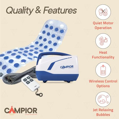 Bubble Bath Massager Mat for Bathtub, 47.24" x 14.57" Full-Body Heated Air Spa with 6-Level Adjustable Bubbles, Non-Slip Waterproof Design, Remote Control, For Stress, Muscle Relief & Relaxation, Blue - color: Blue