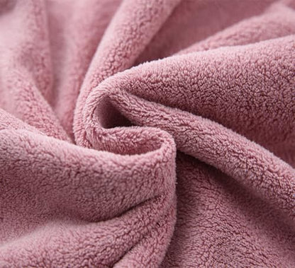 M-bestl 2 Pack Microfiber Hair Towel Wrap to Dry Hair Quickly | Lightweight,Absorbent &Anti-frizz Hair Drying Towel with Button Design for Curly or Straight(Bean Pink) - color: Bean Pink