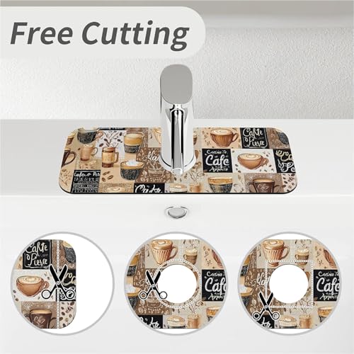 Kitchen Sink Splash Guard，-coffee Faucet Mat Sink Gadgets-Super Absorbent Fast Drying Mat Drip Catcher for Kitchen, Bathroom,Sink Mat, Dish Drying Mat, Bathroom(15" X 5.5" ) - color: -coffee