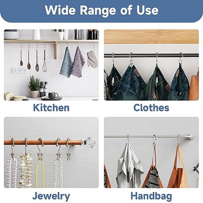 Titanker Shower Curtain Hooks Rings, Rust Resistant Metal Double Glide Shower Hooks Rings for Bathroom Shower Rods Curtains, Set of 12 Hooks - Nickel - color: Nickel, style: Modern