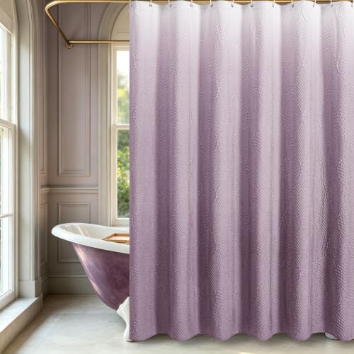 36x72 Small Stall Shower Curtain, Ombre Lavender Embossed Half Bath Curtain - color: Ombrelavender, size: 36"W x 72"L (Pack of 1)