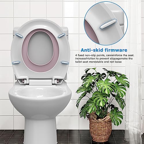 Toilet Seat Elongated White Flat Toilet Seat Cover with Quick Release Easy Clean Hinges, Comfortable Fit for Standard Toilets, Perfect for Home Bathroom Upgrades, Apartments and Guest Restrooms - size: Round