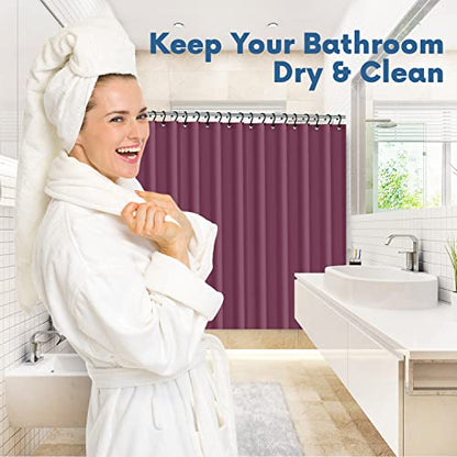 No Smell Shower Curtain Liner 72x72 Dark Purple - PEVA Plastic Shower Curtain for Bathroom, PVC-Free Waterproof Purple Shower Liner with Metal Grommets and Magnet-Weighted Bottom Hem - Washable Liner - color: Dark Purple