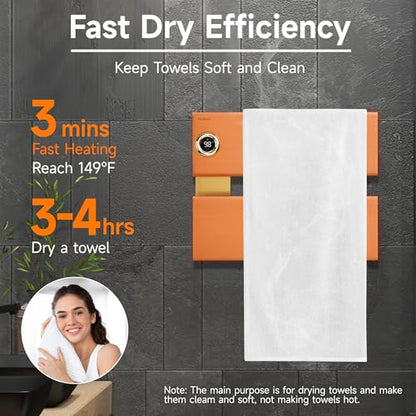 P&Dlusir X Series Heated Towel Rack, 2 Panel, Gold | Towel Warmer, Precise Thermo Control and Timer (1-24h, On), Fast Heating and Drying, Plug-in, Hardwired - color: Gold, size: 2 Panel