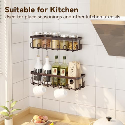 Shower Caddy Adhesive, Rustproof Shower Organizer, Wall Shower Rack | Large Capacity Shower Shelf for Inside Shower, No Drill Shower Storage, Shampoo Shower Holder, Bronze, 2 Caddies - color: Bronze