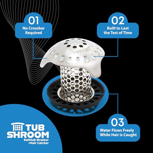 TubShroom Ultra Revolutionary Bath Tub Drain Protector Hair Catcher/Strainer/Snare Stainless Steel, Single Pack - style: Stainless Single