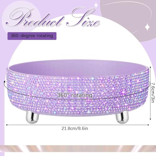 360 Rotating Rhinestone Perfume Organizer,1 Tier,Resin Diamond,Purple - color: Purple, size: 1 Tier, style: Resin Diamond