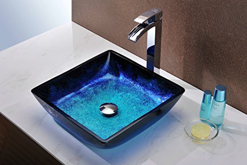 ANZZI Viace Rectangular Tempered Deco Glass Vessel Bathroom Sink In Blazing | Centerpiece For Any Counter The Series Is A Traditionally, Built With Premium, Long-Lasting Materials - style: AZ056