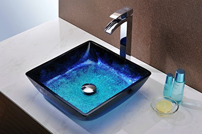 ANZZI Viace Rectangular Tempered Deco Glass Vessel Bathroom Sink In Blazing | Centerpiece For Any Counter The Series Is A Traditionally, Built With Premium, Long-Lasting Materials - style: AZ056