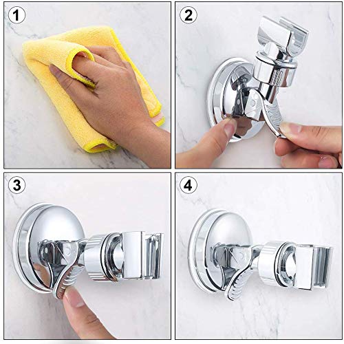 2 Pack Adjustable Shower Head Holder, Wall Mounted Head Bracket | Bathroom Suction Cup Handheld Shower Head Bracket, Removable Handheld Showerhead & Suction Bracket - style: two packs