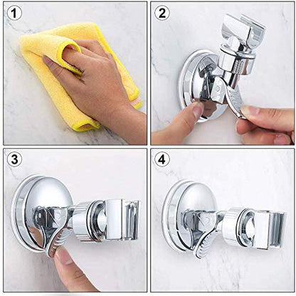 2 Pack Adjustable Shower Head Holder, Wall Mounted Head Bracket | Bathroom Suction Cup Handheld Shower Head Bracket, Removable Handheld Showerhead & Suction Bracket - style: two packs