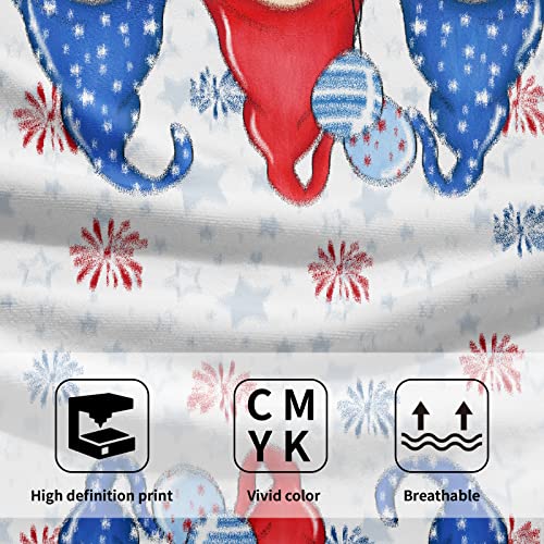 Giwawa American Flag Hand Towels Set of 2 Patriotic Gnome Soft Guest Face Towel Bathroom Holiday Decorations Thin Kitchen Tea Dish Towels - color: American Gnome