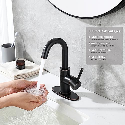 Wet Bar Sink Faucet, Lead-Free Single Handle Prep Sink Faucet, Stainless Steel Single Hole Bathroom Vanity Faucet, Oil Rubbed Bronze JU1100-ORB - color: Oil Rubbed Bronze