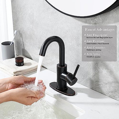 Wet Bar Sink Faucet, Lead-Free Single Handle Prep Sink Faucet, Stainless Steel Single Hole Bathroom Vanity Faucet, Oil Rubbed Bronze JU1100-ORB - color: Oil Rubbed Bronze