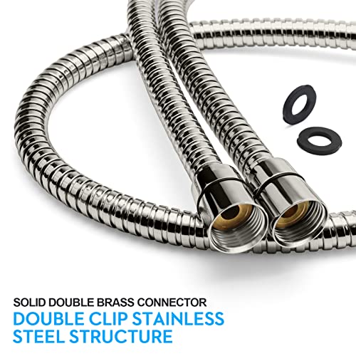 Blissland Shower Hose, 79 Inches Extra Long Stainless Steel Handheld Shower Head Hose with Brass Insert and Nut - Durable and Flexible(Brushed Nickel) - style: 79''Brushed Nickel