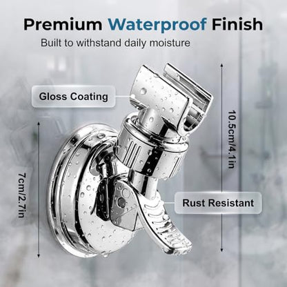 Adjustable Shower Head Holders Removable Suction Cup Shower Head Bracket No Drill Shower Head Bracke, Bathroom Wall Mount Shower Hose Holder, for Smooth Tile Glass Marble Metal (2pcs) - color: 2pcs