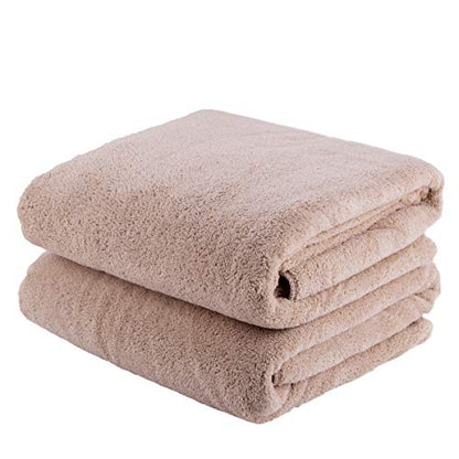 JML Luxury Hotel & SPA Bath Towels (2 Pack, 30"x60") - 350GSM High Density Fleece Towel Sets - Super Soft and Absorbent, Lint Free, Fade Resistant Oversized Bath Towel, Coral Fleece Camel | Microfiber, Super Soft, Absorbent, Quick-drying, Lightweight, Lin