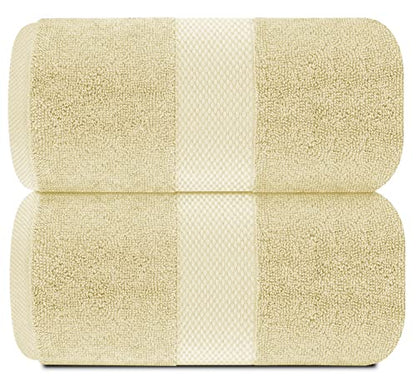 White Classic Luxury Soft Beige Bath Sheet Towels - 650 GSM Cotton Luxury Bath Towels Extra Large 35x70 | Highly Absorbent and Quick Dry | Hotel Collection Extra Large Bath Towels Oversized, 2 Pack - color: 09: Beige