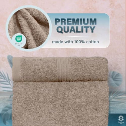 Luxe 2-Piece Bath Towel Set – Large Soft Cotton Towels, Absorbent, Durable & Skin-Friendly, Machine Washable, 27 x 54 in (Sand) - color: Sand