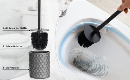Bathroom Accessory Set, 6 Piece Grey Bathroom Accessories Set with Trash Can, Toothbrush Holder, Toothbrush Cup, Soap Dispenser, Soap Dish, Toilet Brush with Holder, Trash Can, Light Gray - color: Cool Gray